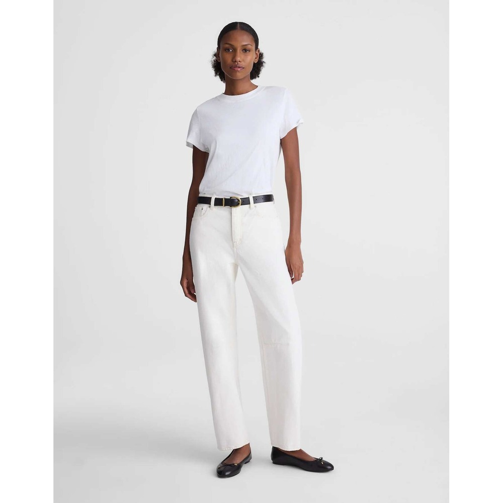 Madewell Tall Darted Barrel Leg Jean Vintage Canvas Women 28T Tall Cream NU342
